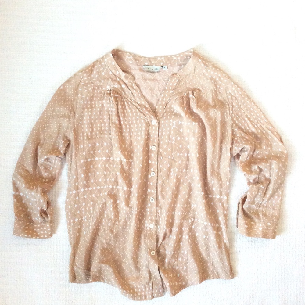 {Tylho} Printed Gathered Blouse
